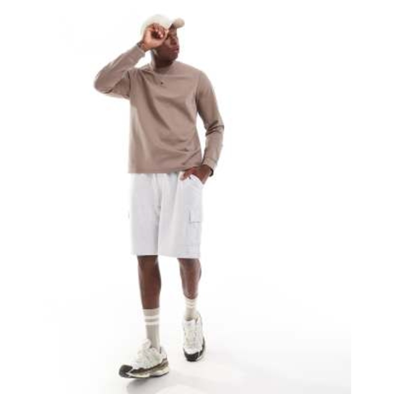 4505 running performance waffle knit long sleeve thermal top in taupe gray