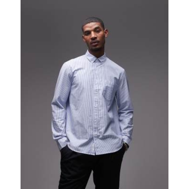 ARKET oxford shirt in blue and white stripe