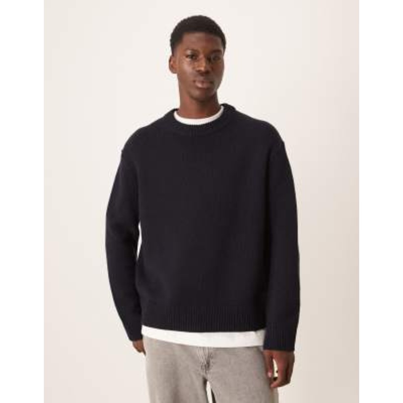 ARKET wool oversized sweater in navy blue