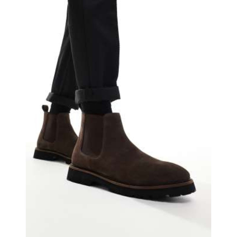 Walk London Mayfair Chelsea boots in brown suede