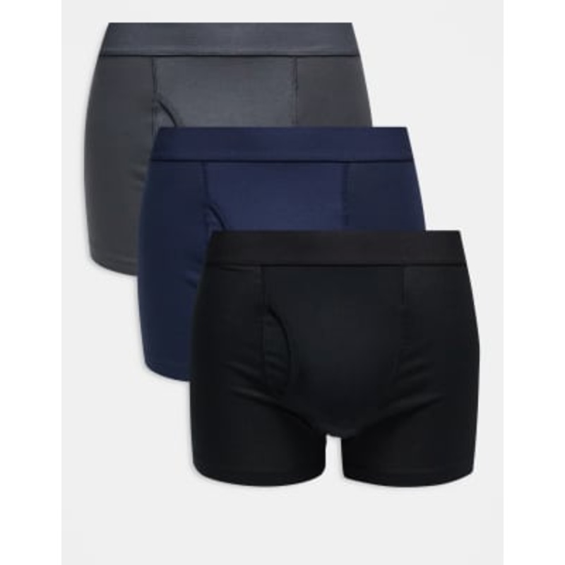 Weekday 3-pack boxers in black, navy & gray