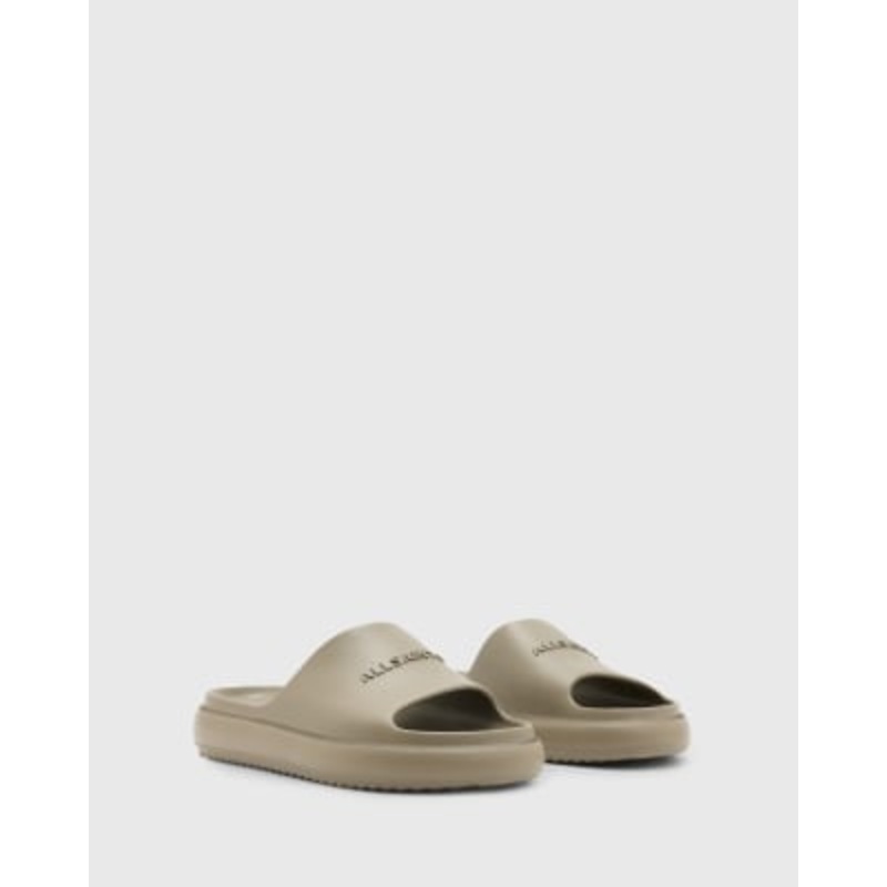 AllSaints Dune rubber slides in stone