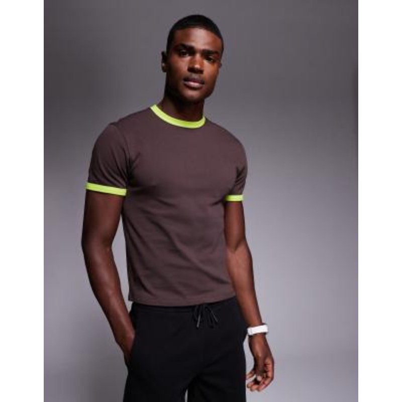 4505 cotton shrunken fit baby ringer tee with quick dry finish in raisin