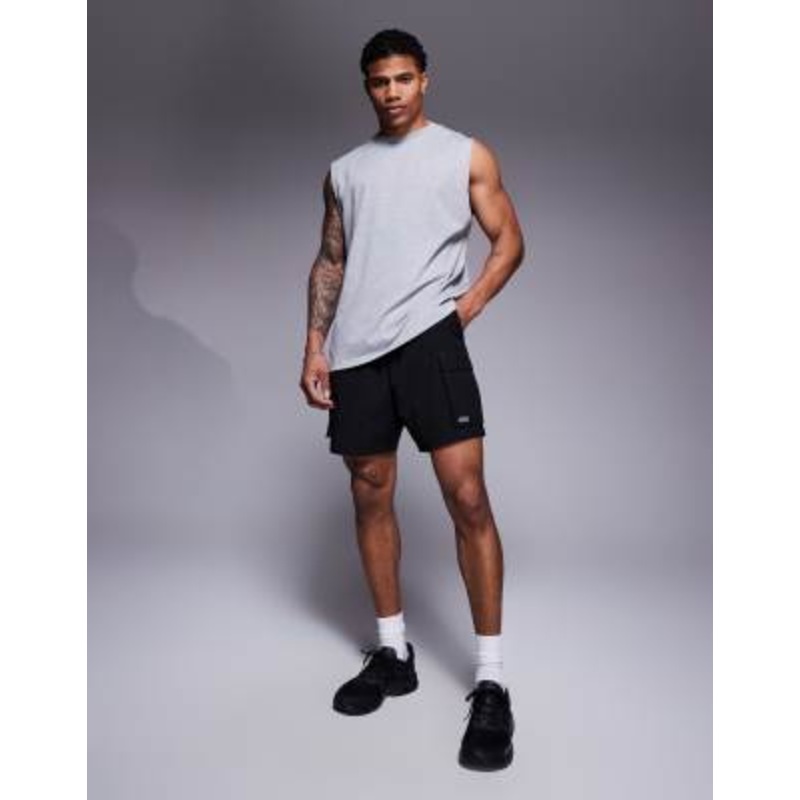 4505 Icon cotton oversized pump training tank with quick dry finish in gray