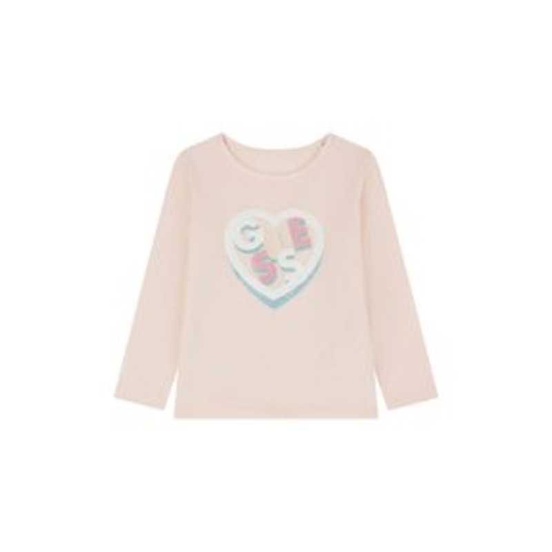 Guess LOGO GLITTER – Langarmshirt – hellrose/rosa