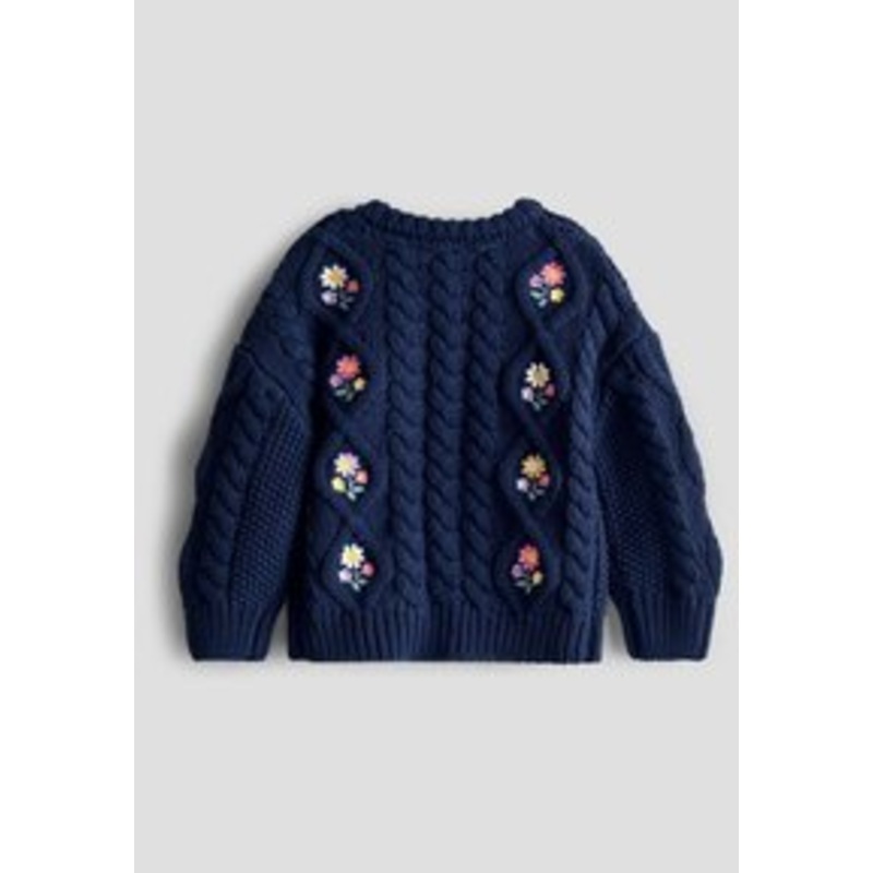 JoJo Maman Bb REGULAR FIT – EMBROIDERED CHUNKY  – Strickpullover – navy/blau