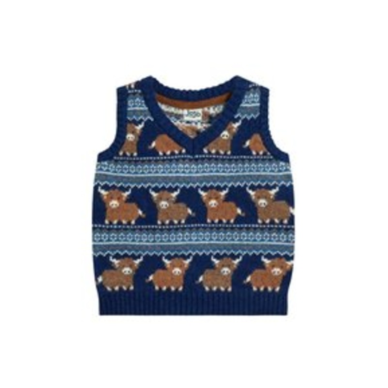 JoJo Maman Bb REGULAR FIT – FAIRISLE PATTERN TANK – Top – light blue/blau