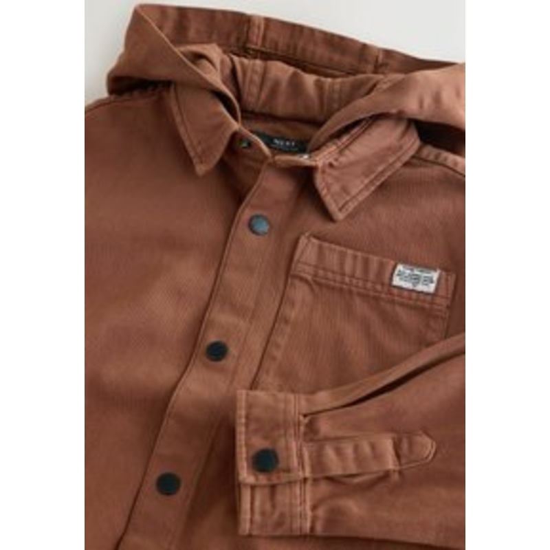 Next REGULAR FIT – TWILL COLLAR HOODED OVERSHIRT  – Leichte Jacke – rust brown/rot