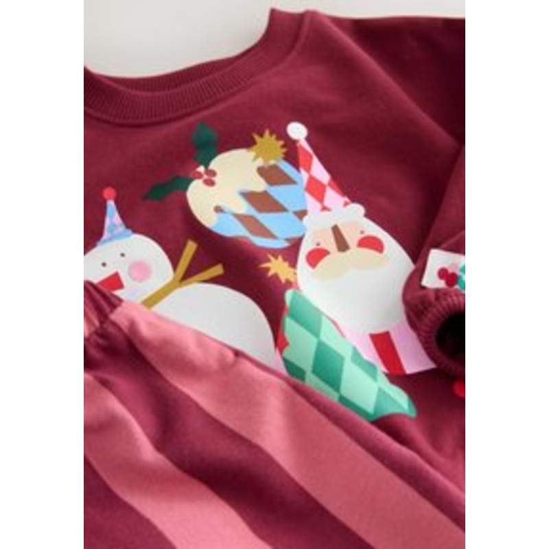 Next SET – Jogginghose – burgundy red santa/rot