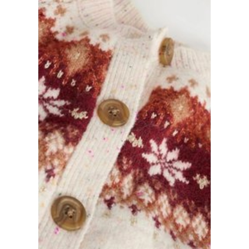 Next SNOWFLAKE FAIRISLE  – Strickjacke – ecru/beige