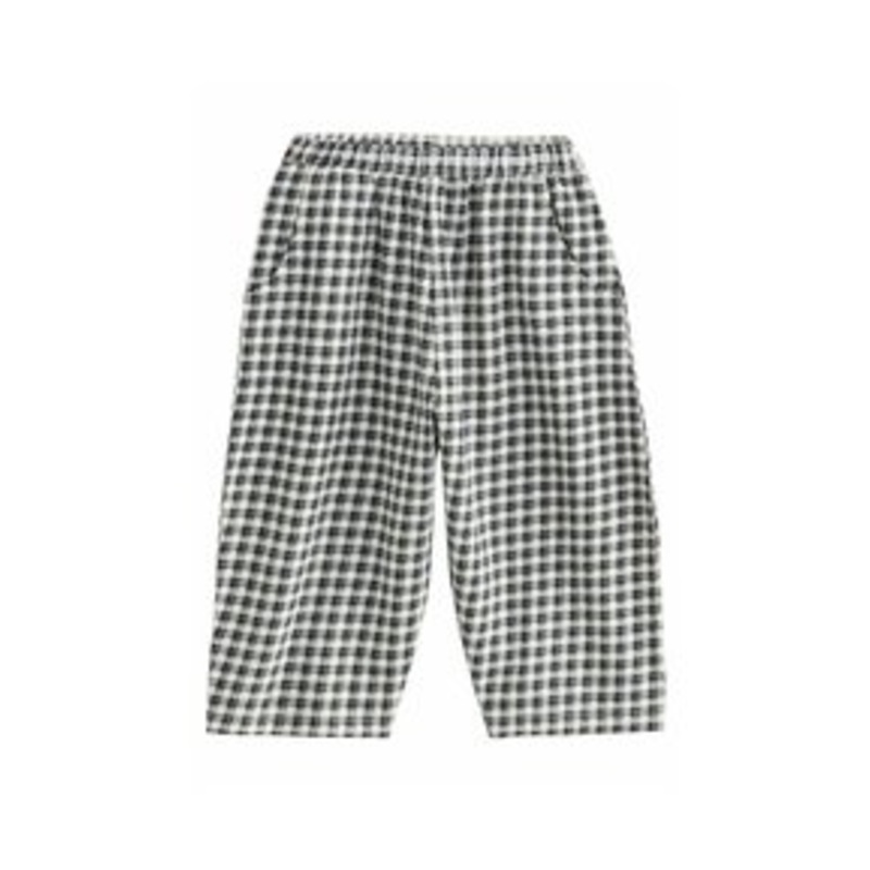 Next TEXTURED PODGY – Stoffhose – black white gingham/schwarz