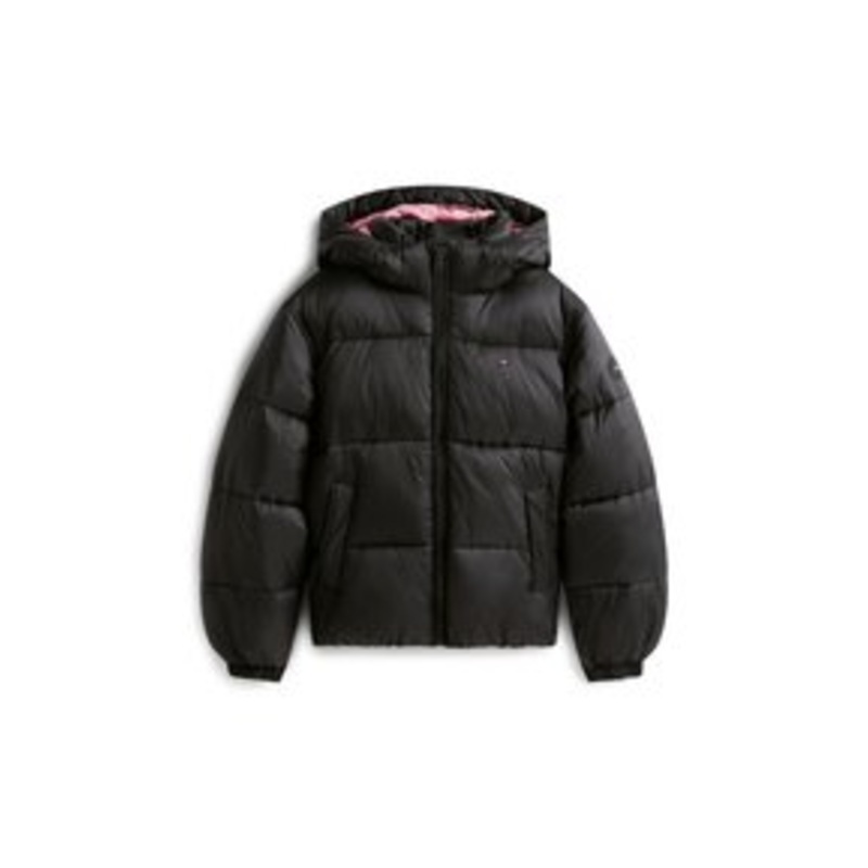 Tommy Hilfiger HOODED SHINY PUFFER UNISEX – Winterjacke – black/schwarz