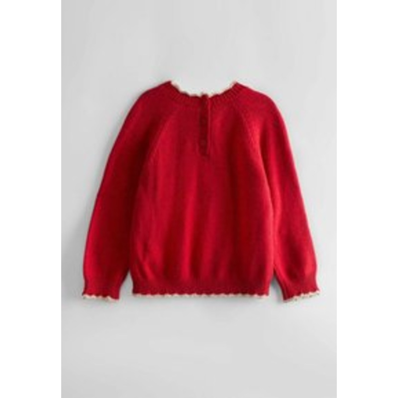 JoJo Maman Bb REGULAR FIT – CHRISTMAS CREW NECK APPLIQU  – Strickpullover – red robin/rot