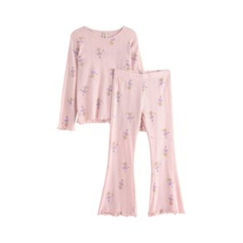 Lindex FLARE POINTELLE SET – Nachtwsche Set – light pink/pink