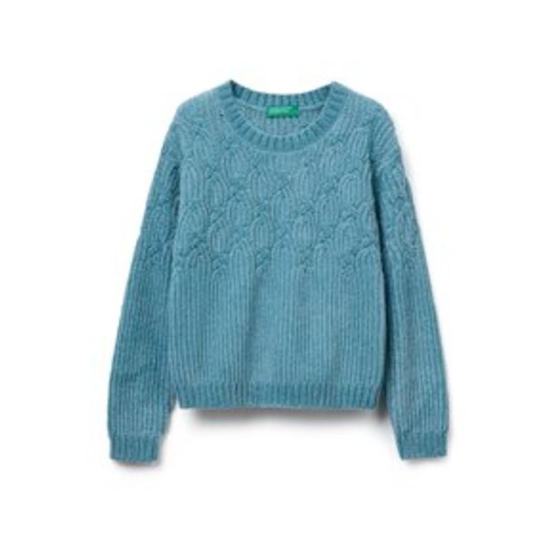 United Colors of Benetton CABLE KNIT   – Strickpullover – green/grn