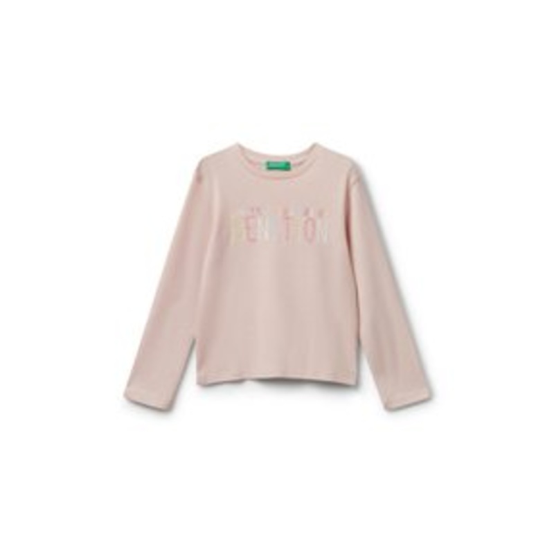 United Colors of Benetton WITH GLITTERY LOGO – Langarmshirt – pink/rosa