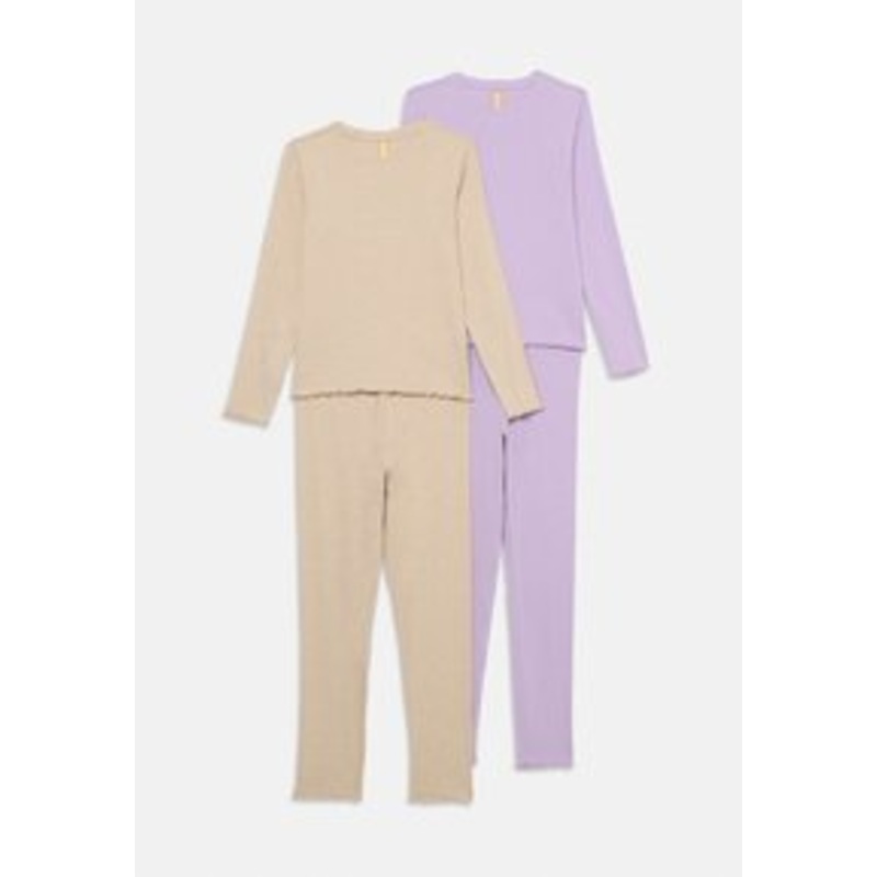 Friboo 2 PACK UNISEX PYJAMA SET – Nachtwsche Set – tan/lilac/tan