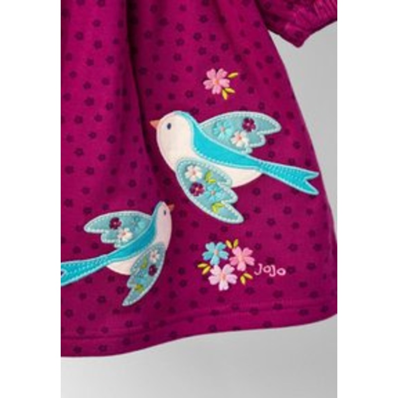 JoJo Maman Bb REGULAR FIT – MOUSE AND TEA CUP APPLIQUE – Jerseykleid – purple/lila