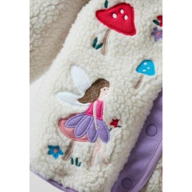 JoJo Maman Bb REGULAR FIT-POPPER THROUGH BORG – Fleecejacke – cream fairy/beige