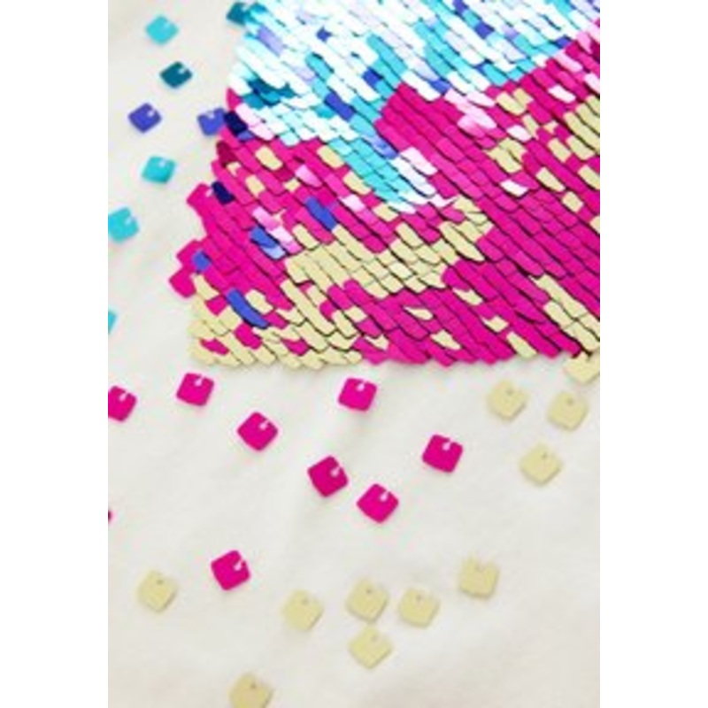 Next SEQUIN – Langarmshirt – white heart print/wei