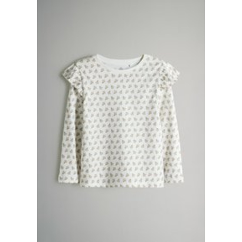 THE SET REGULAR FIT – LONG SLEEVE RUFFLE SHOULDER 4 PACK  – Langarmshirt – light pink taupe charcoal ditsy/pink