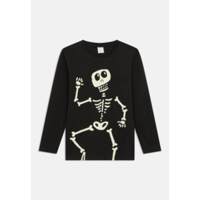 Lindex SKELETON GLOW IN THE DARK UNISEX – Langarmshirt – black/schwarz