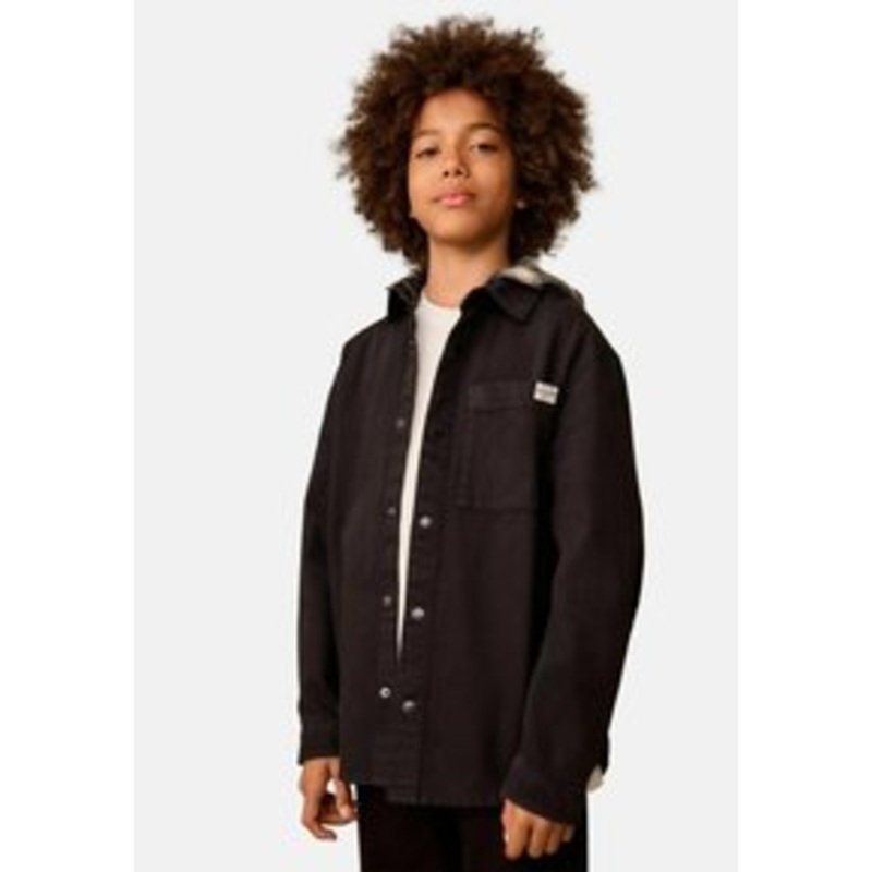 Next REGULAR FIT – TWILL COLLAR HOODED OVERSHIRT  – Leichte Jacke – black/schwarz