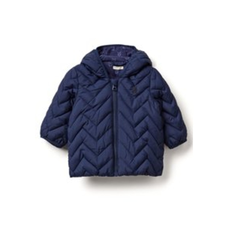 United Colors of Benetton PADDED PUFFER WITH EAR FLAPS , – Wintermantel – blue/blau