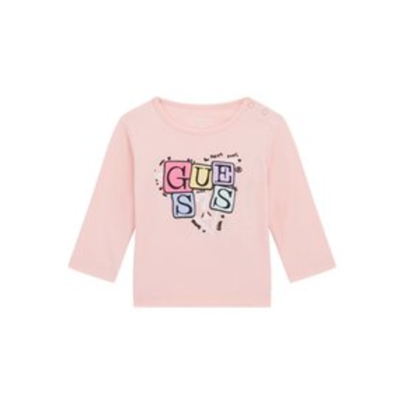 Guess LOGO PRINT – Langarmshirt – puderrosa/pink