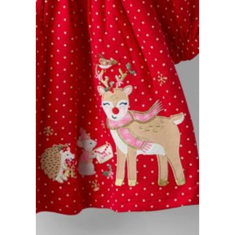 JoJo Maman Bb REGULAR FIT – CHRISTMAS YOKE APPLIQU – Jerseykleid – red reindeer/rot