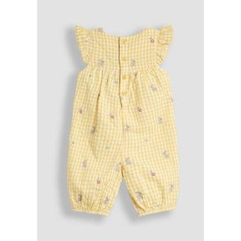 JoJo Maman Bb REGULAR FIT-PRETTY RUFFLE EMBROIDERED – Jumpsuit – yellow bunny gingham/gelb