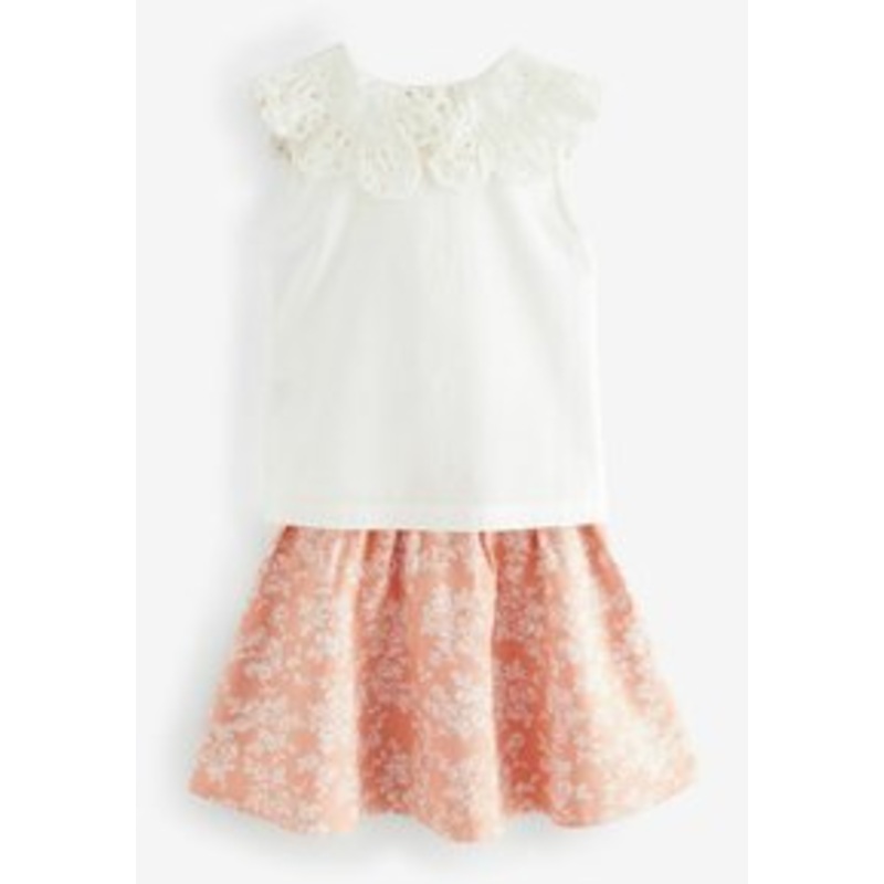 Laura Ashley REGULAR FIT – BRODERIE  SET  – A-Linien-Rock – peach pink arlo/beige