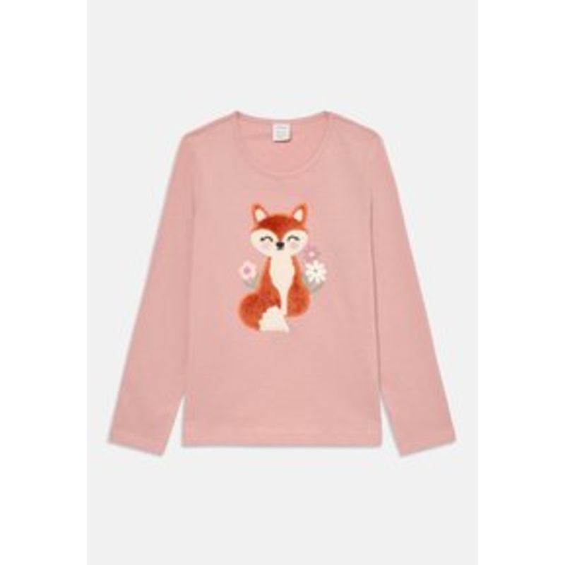 Lindex BUNNIE 3D EFFECT – Langarmshirt – dusty pink/beere