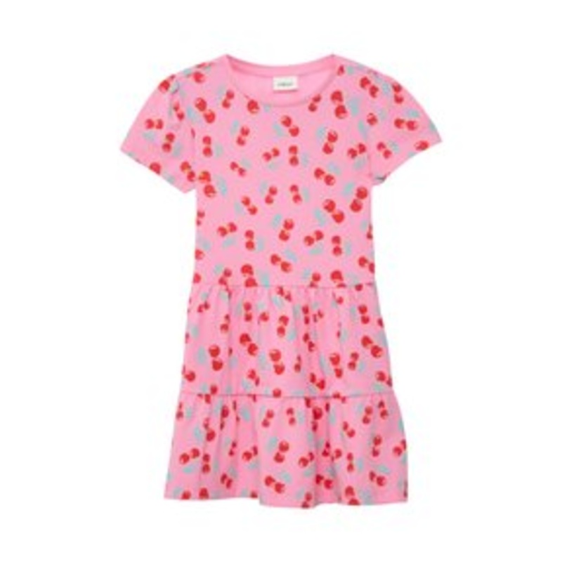 s.Oliver AUSGESTELLTES MIT PUFFRMELN – Jerseykleid – pink/koralle