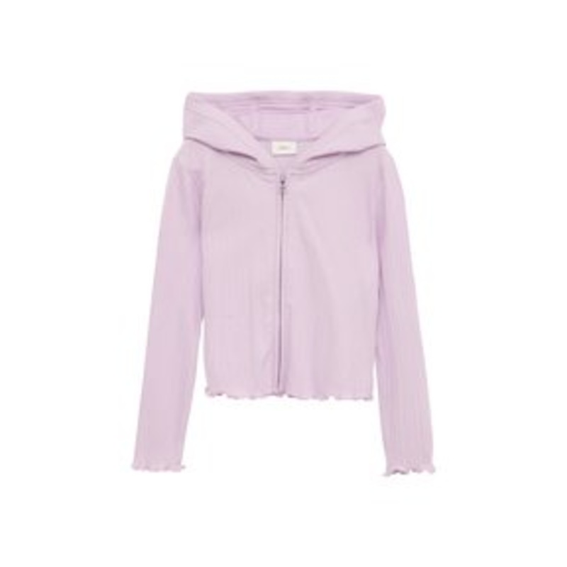 s.Oliver VERKRZTE MIT STRUKTUR – Sweatjacke – flieder