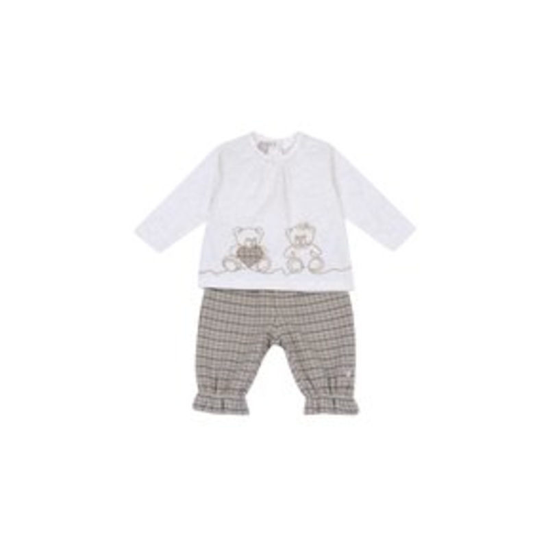 Chicco OUTFIT SET – Stoffhose – white/wei