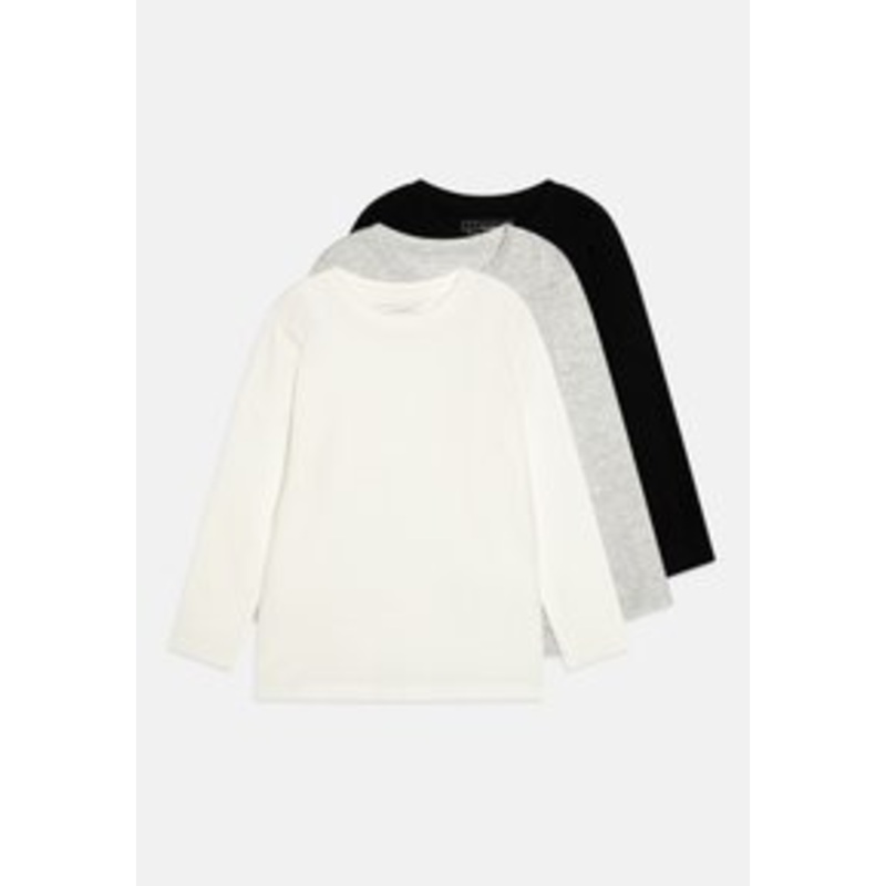 Friboo UNISEX 3 PACK  – Langarmshirt – black/white/mottled light grey/schwarz