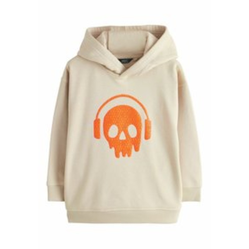 Next GRAPHIC – Kapuzenpullover – stone headphone skull/beige-meliert