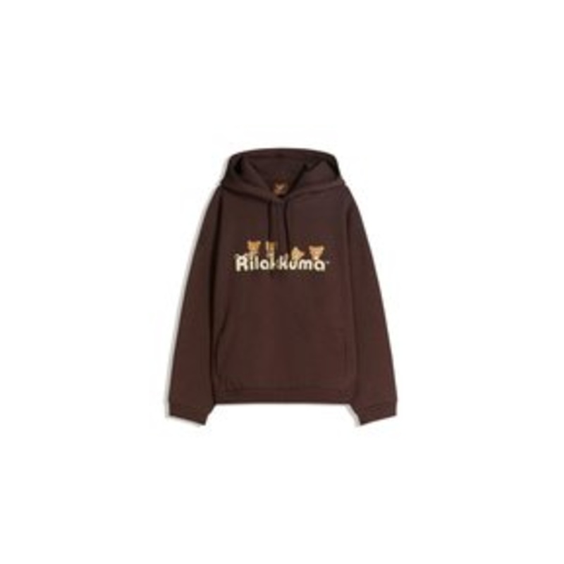 Bershka RILAKKUMA PRINT – Kapuzenpullover – dark brown/dunkelbraun