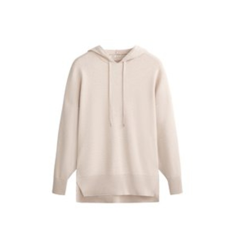 OYSHO LONG KNIT HOODED – Kapuzenpullover – stone/stein