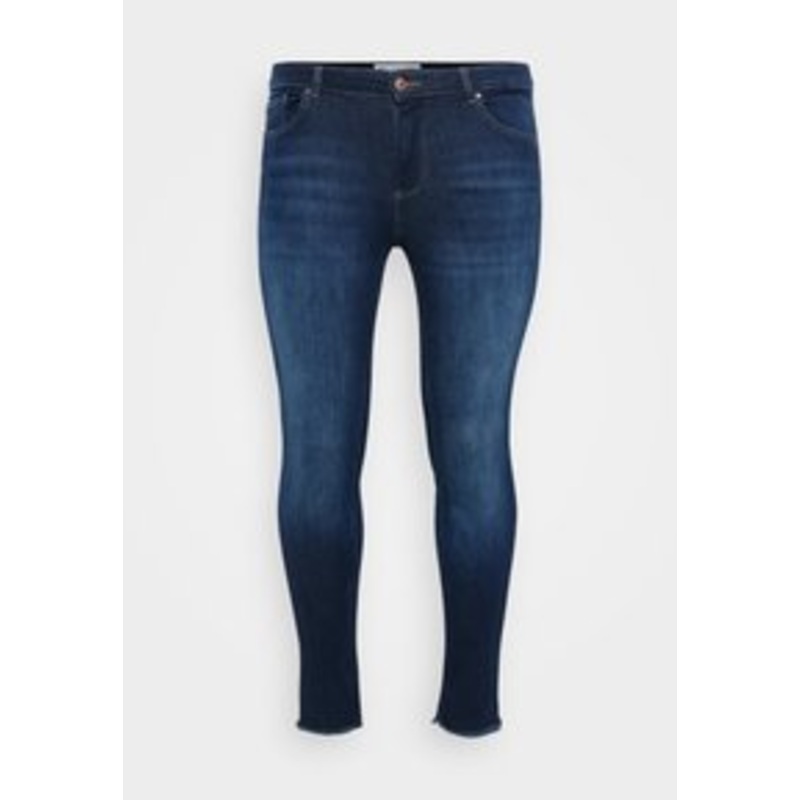 ONLY Carmakoma CARWILLY LIFE RAW – Jeans Skinny Fit – dark blue denim/blue denim