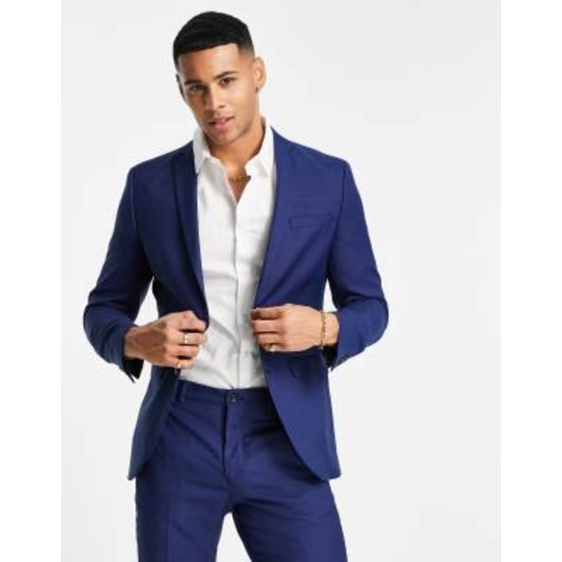 Jack & Jones Premium slim fit suit jacket in bright blue