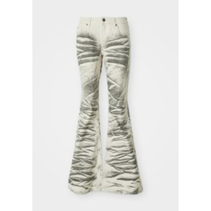 Jaded London AIRBRUSH DRIFT  – Flared Jeans – off-white/black/offwhite