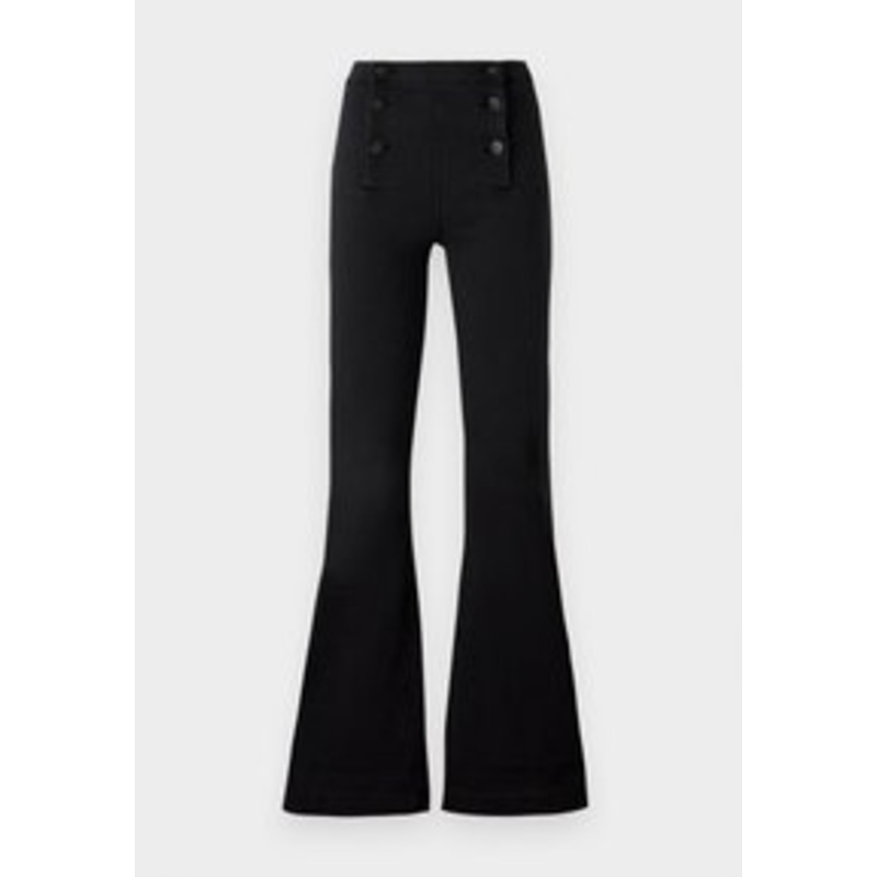 ONLY ONLRAIN BUTTON FLARED BOX – Flared Jeans – washed black/black denim