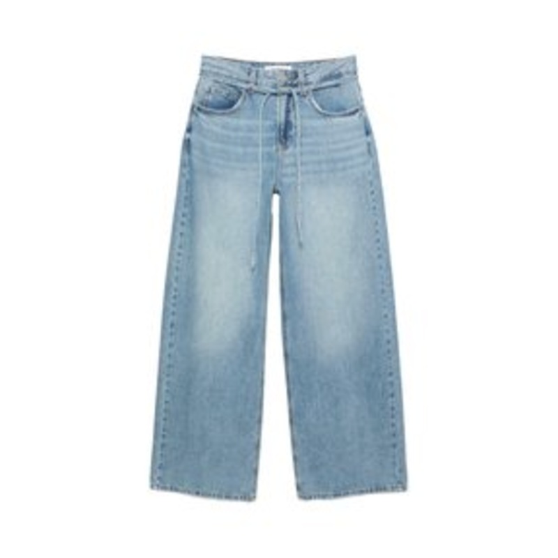 PULL&BEAR DRAWSTRING – Jeans Relaxed Fit – light blue/hellblau