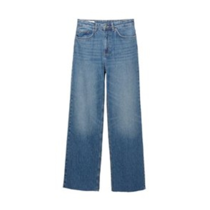 PULL&BEAR HIGH WAIST – Jeans Straight Leg – dark blue denim/dark-blue denim