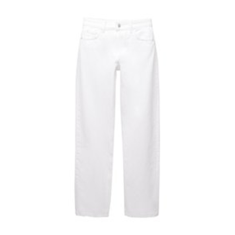 PULL&BEAR MID-WAIST – Jeans Straight Leg – white/wei