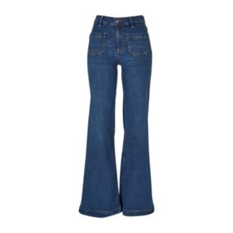 Urban Classics VINTAGE  – Flared Jeans – deepblue washed/blau