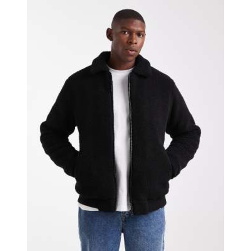 Brave Soul borg bomber jacket in black
