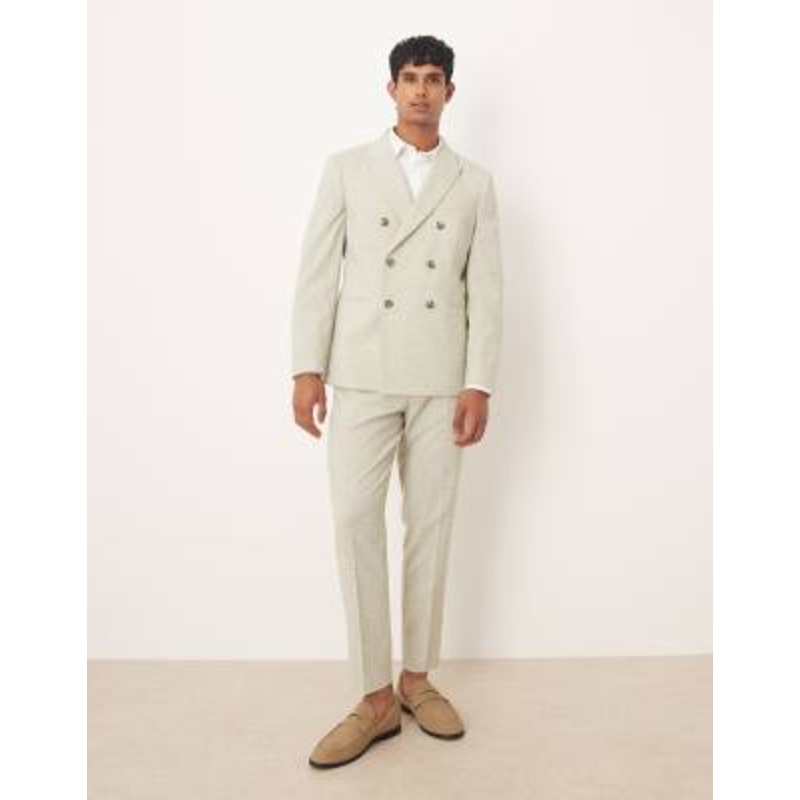 DESIGN double breasted suit jacket in light green